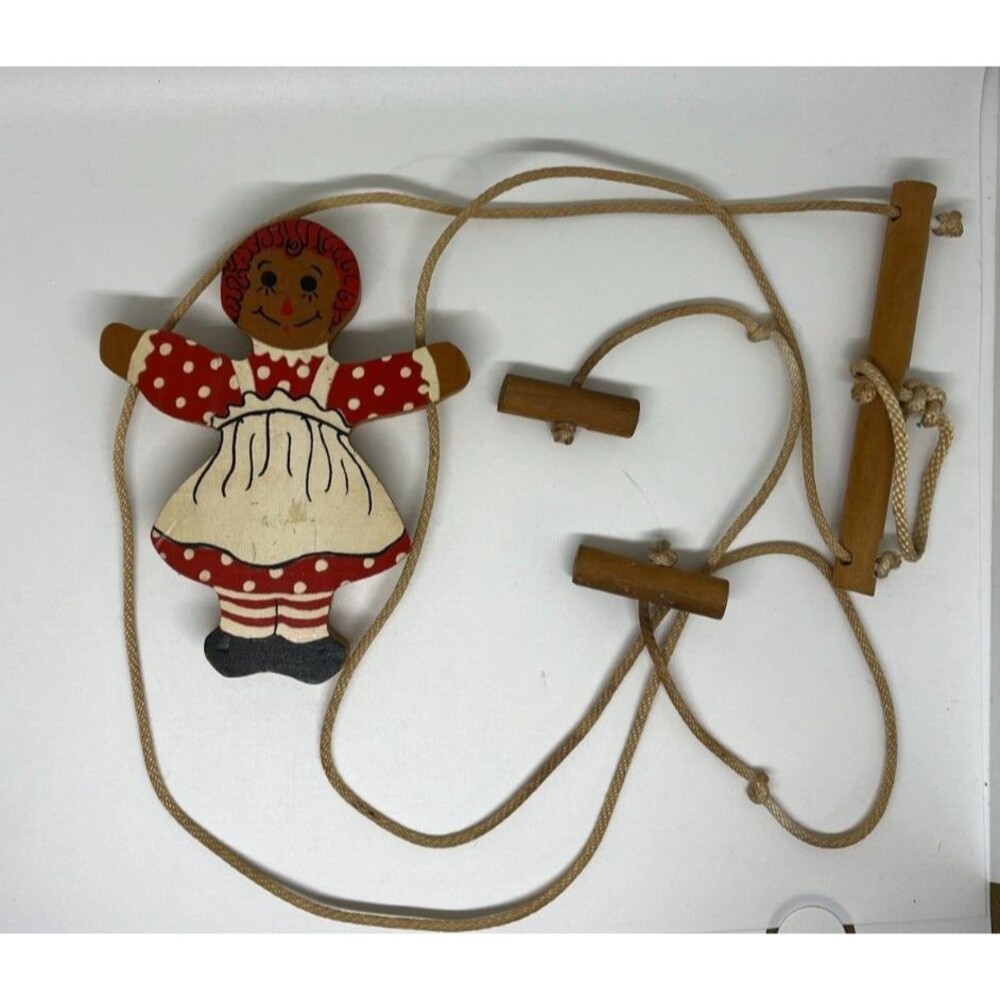 Vintage Raggedy Ann Wooden Puppet